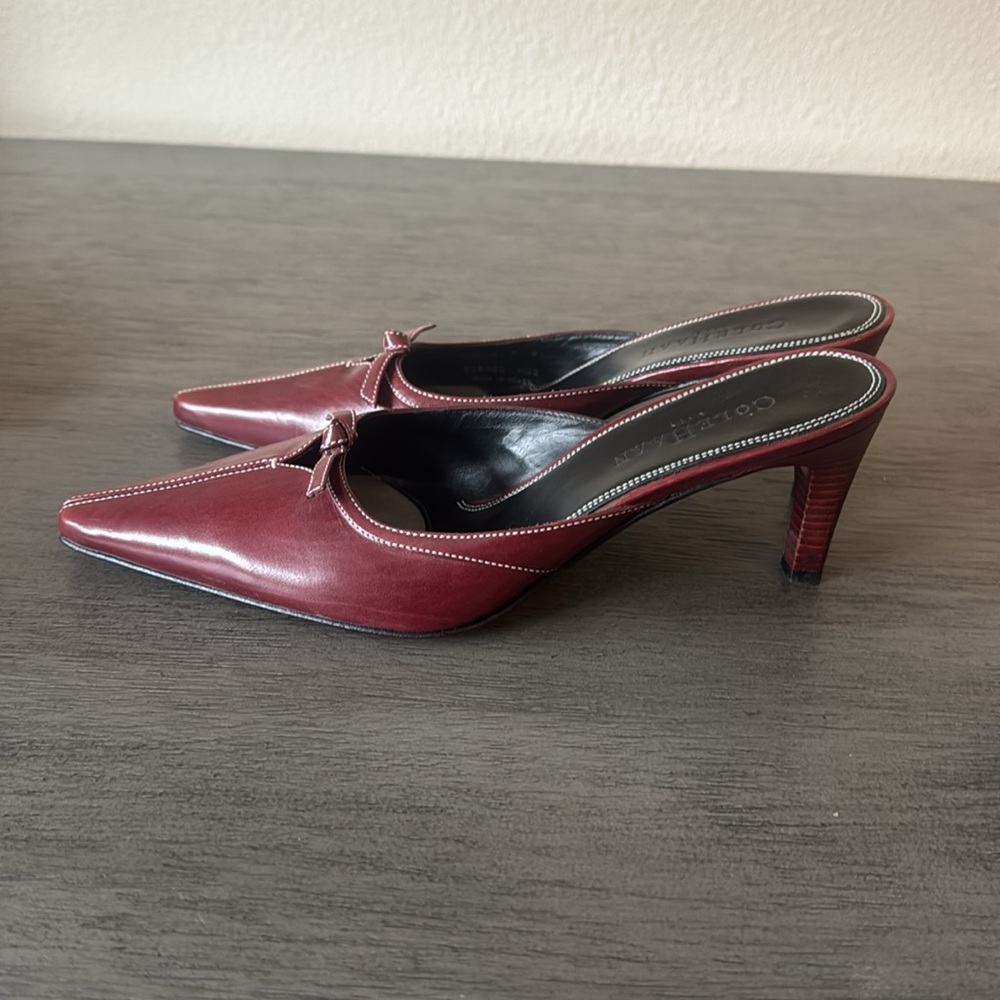 Elegant Burgundy Leather Cole Haan Heels - Picture 3 of 9